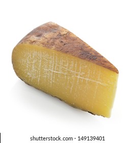 Wedge Of Hard Cheese On White Background