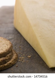 Wedge Of Mature Cheddar With Oatmeal Biscuits