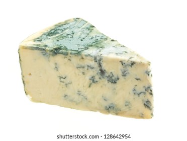 Wedge Of Soft Blue Cheese, Isolated On White