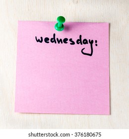 Wednesday Note On Paper Post Pinned Stock Photo 376180675 | Shutterstock