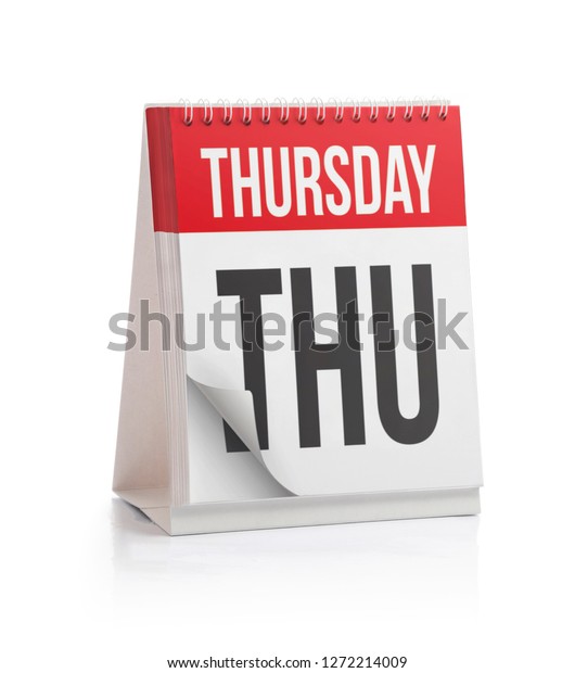 Week Calendar,\
Thursday Page, Isolated on\
White