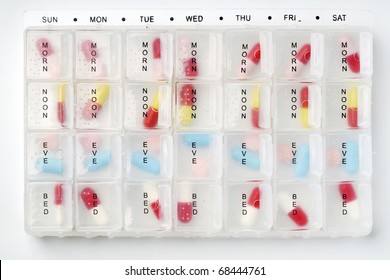 A Week Pill Organizer On White