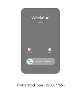 The weekend is calling illustration. - Shutterstock ID 2250677665