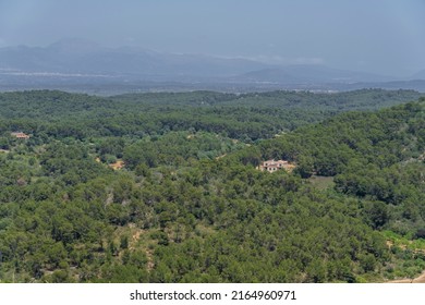 Weekend houses at the foot of the Sierra de Galdent, Llucmajor, Majorca, Balearic Islands, Spain