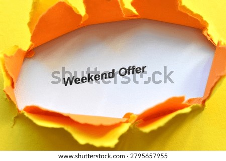 weekend offer write on yellow and white background - banner 