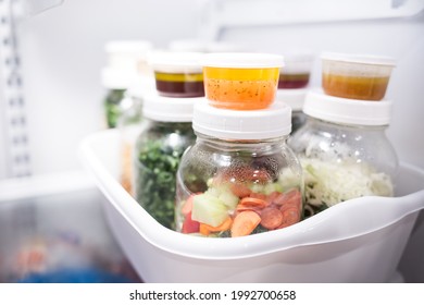 Weekly Meal Prep Mason Jar Salads In The Fridge