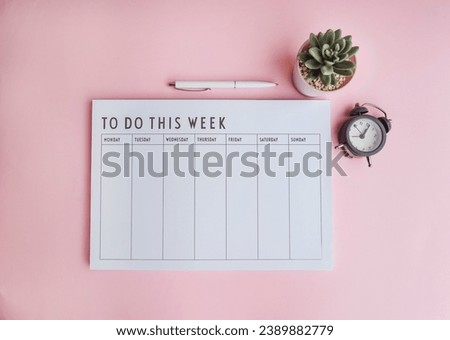 Weekly planner . To do this week 