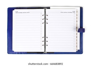 Weekly planner on white