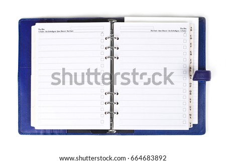 Weekly planner on white