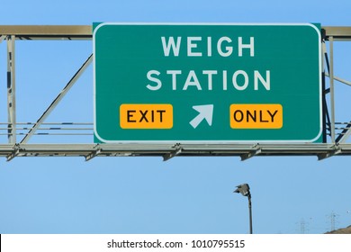 Weigh Station Exit Only Sign On The Road 