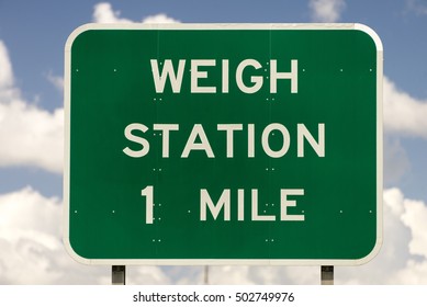 Weigh Station Sign Close Up