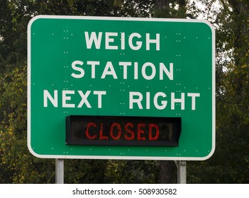 Weigh Station Sign Closed 