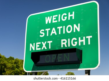 Weigh Station Sign  Open