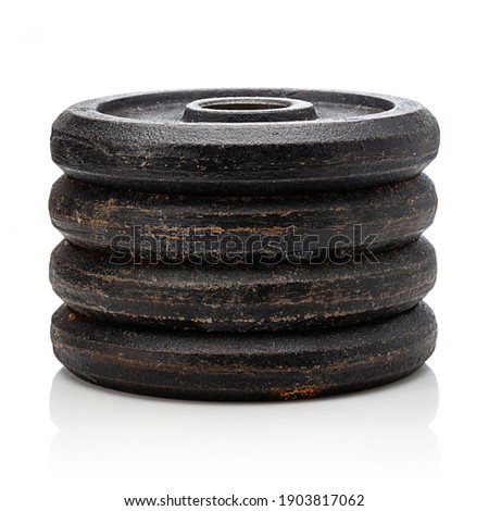 Stack of weights for erecting construction fences with color markings