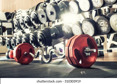 weight in gym room, close up horizontal photo - Shutterstock ID 310303919