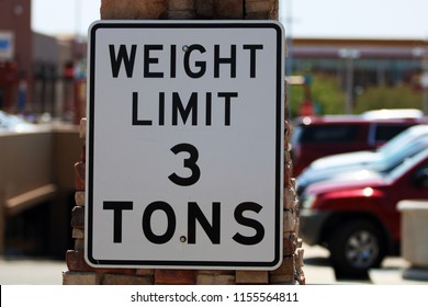 Weight Limit 3 Tons Sign