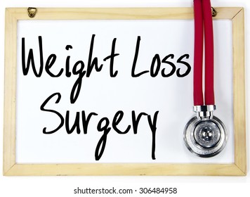 Weight Loss Surgery Text Write On Blackboard