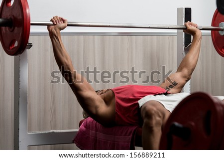 Weightlifter On Benchpress