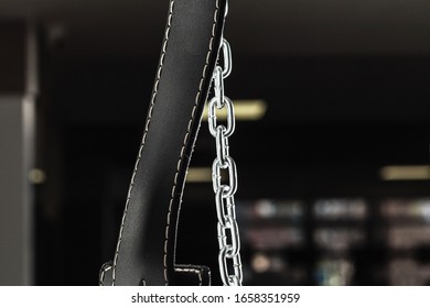 Weightlifting Belt On A Training Apparatus Close Up