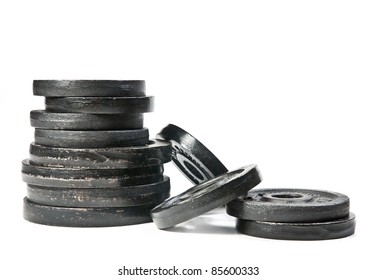 Weights, isolated on white background.