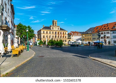 WEIMAR, GERMANY - JUNE 19, 2019: market and town hall of Weimar 
