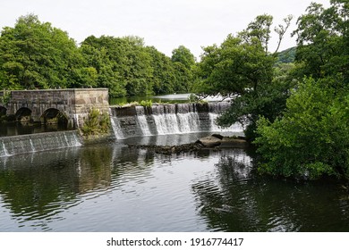 A Weir On The River Derwent At Belper In Derbyshire