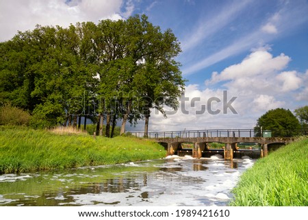 Weir in the river Aa near Heeswijk-Dinther Stock photo © 