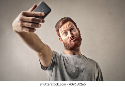 Weird Man Doing A Selfie