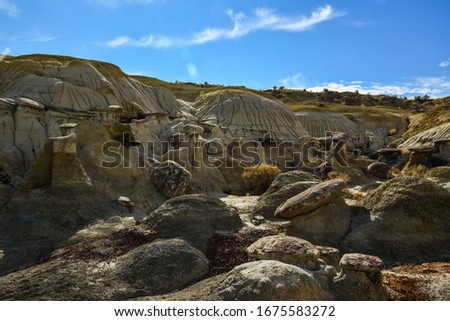 Weird sandstone formations created by erosion at Ah-Shi-Sle-Pah Wilderness Study Area in San Juan County near the city of Farmington, New Mexico. 