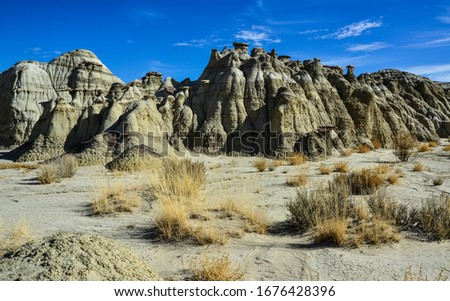 Weird sandstone formations created by erosion at Ah-Shi-Sle-Pah Wilderness Study Area in San Juan County near the city of Farmington, New Mexico. 