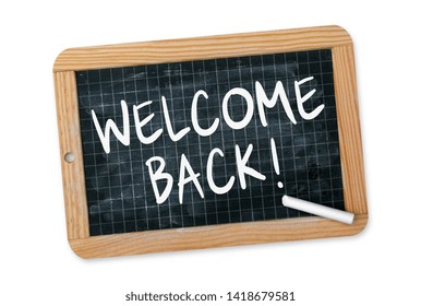 Welcome Back On Slate Isolated On Stock Photo 1418679581 | Shutterstock