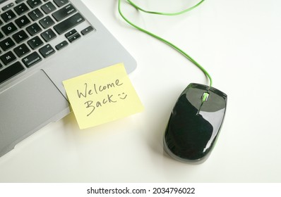 Welcome Back Smiley Written On Yellow Stock Photo 2034796022 | Shutterstock