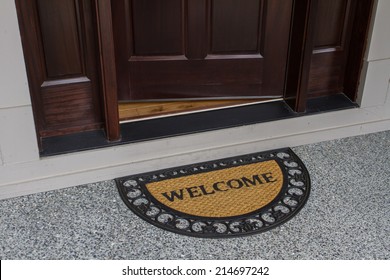 Welcome Door Mat With Open Door