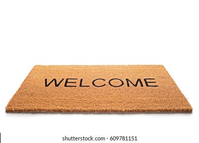 Welcome doormat isolated on white background
