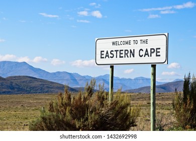 A "WELCOME TO THE EASTERN CAPE" signpost in South Africa. Eastern Cape Tourism concept image. 