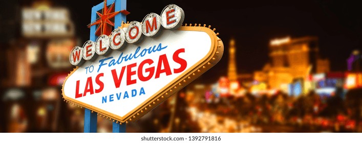 Welcome to Fabulous Las Vegas Sign by night - Shutterstock ID 1392791816