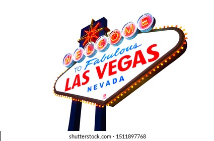 Welcome to Fabulous Las Vegas sign isolated on white - Shutterstock ID 1511897768