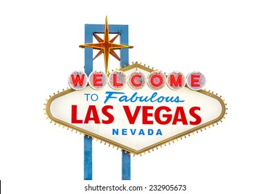 Welcome To Fabulous Las Vegas Sign Isolated On White