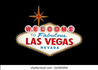 Welcome To Fabulous Las Vegas Sign Isolated On Black