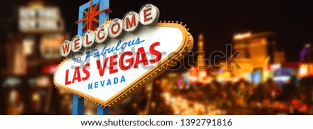 Welcome to Fabulous Las Vegas Sign by night