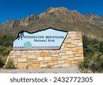 The Welcome to Guadalupe Mountains National Park Sign in Western Texas, USA