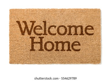 Welcome Home Mat Isolated On A White Background.