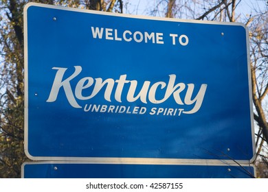 Welcome To Kentucky Road Sign.