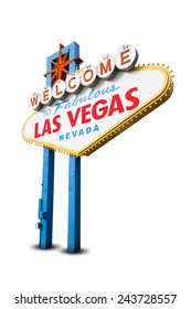 Welcome to Las Vegas Neon Light Sign. With Clipping Path