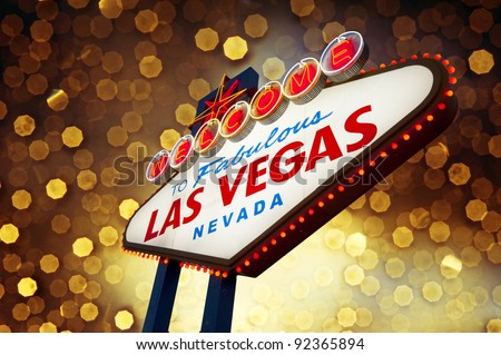 Welcome To Las Vegas neon sign at night