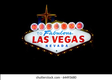 Welcome To Las Vegas Sign At Night