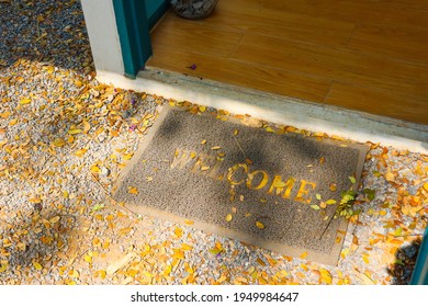 Welcome Mat Outside The Front Door.