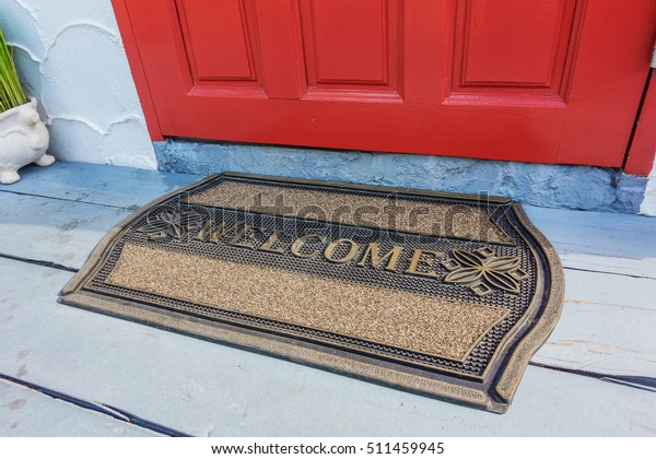 Welcome Mat Outside Front Door Stock Photo Edit Now 511459945