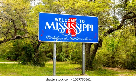 Welcome Mississippi Sign Birthplace Americas Music Stock Photo ...