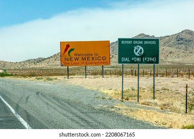 Welcome To New Mexico Road Sign, AZ.